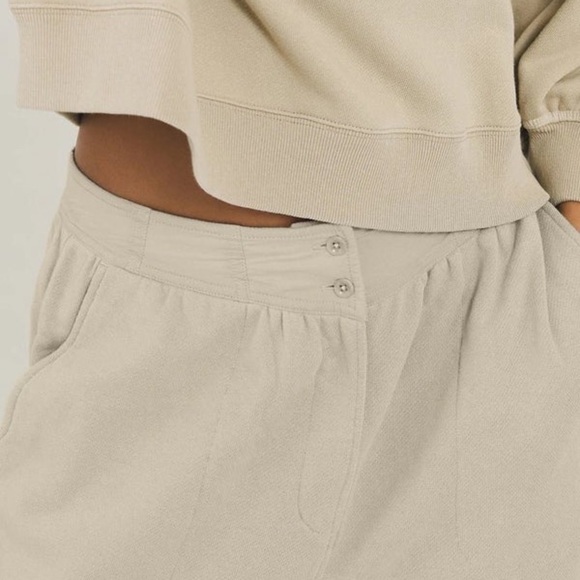 Something Navy Tan Bridget Button Waist High Rise Sweatpants - Picture 4 of 10